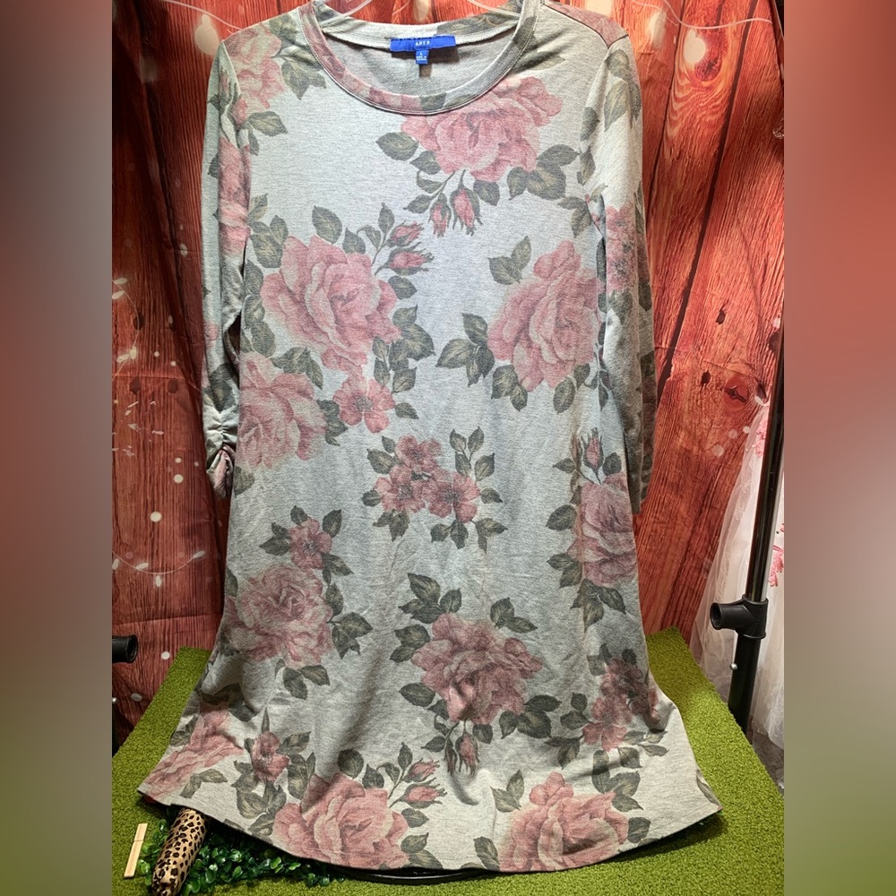 Floral Print Gray Dress/tunic